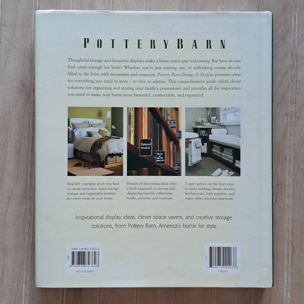 Pottery Barn Storage & Display Hardcover Coffee Table Book w/ Dust Jacket